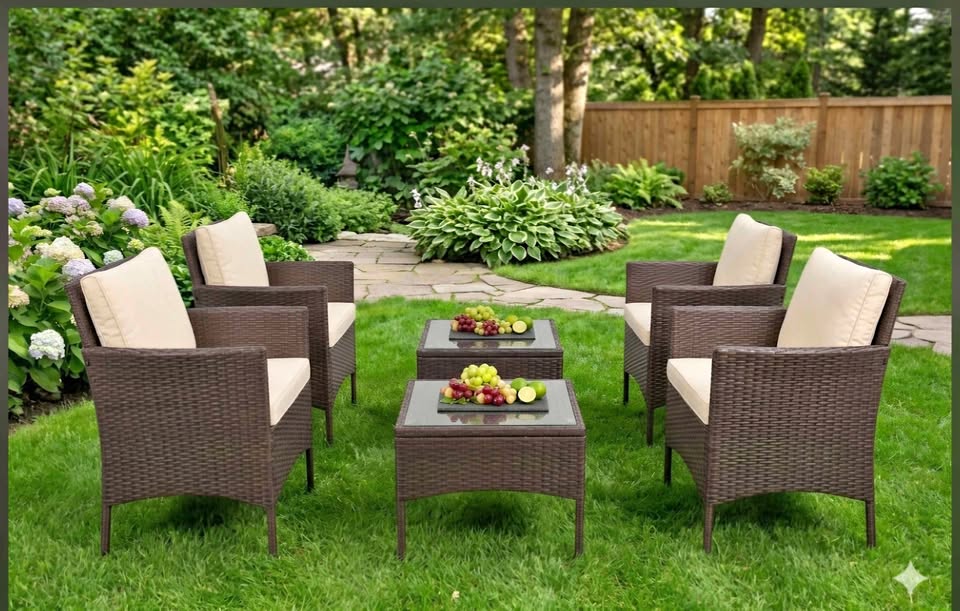 Brand New in Box 4 Chairs + 2 Tables Patio Furniture Smoke Free Home